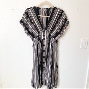 ❌SOLD❌ANGIE Striped V-Neck Button Front Dress
